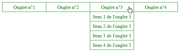Menu déroulant