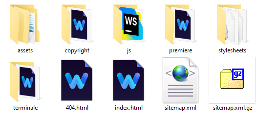 Sous-dossiers d'un site