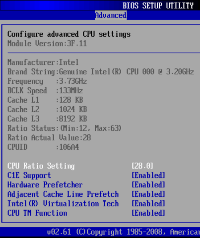 Exemple BIOS