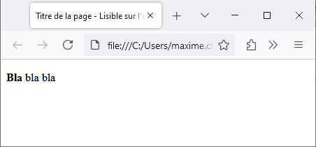 Résultat obtenu dans Firefox