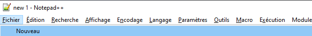 Nouveau fichier Notepad++